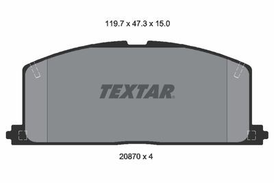 2087001 TEXTAR Комплект тормозных колодок, дисковый тормоз