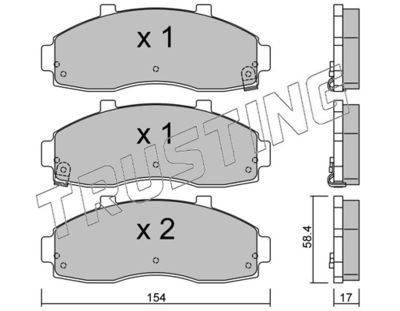 3820 TRUSTING Комплект тормозных колодок, дисковый тормоз