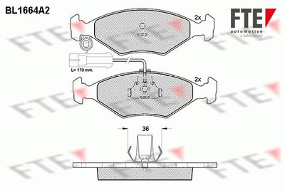 BL1664A2 FTE Комплект тормозных колодок, дисковый тормоз