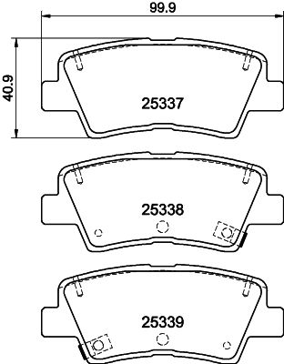 8DB355040171 HELLA Комплект тормозных колодок, дисковый тормоз