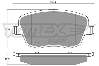 TX1359 TOMEX Brakes Комплект тормозных колодок, дисковый тормоз