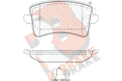 RB1835 R BRAKE Комплект тормозных колодок, дисковый тормоз