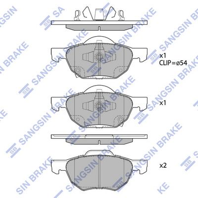 SP1573 Hi-Q Комплект тормозных колодок, дисковый тормоз