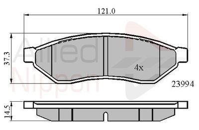 ADB01190 COMLINE Комплект тормозных колодок, дисковый тормоз