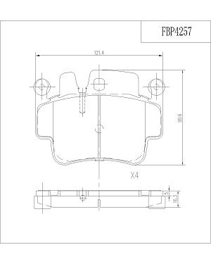FBP4257 FI.BA Комплект тормозных колодок, дисковый тормоз