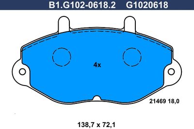B1G10206182 GALFER Комплект тормозных колодок, дисковый тормоз