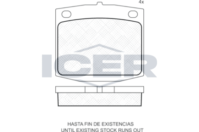 180271 ICER Комплект тормозных колодок, дисковый тормоз