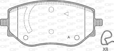 BPA188700 OPEN PARTS Комплект тормозных колодок, дисковый тормоз