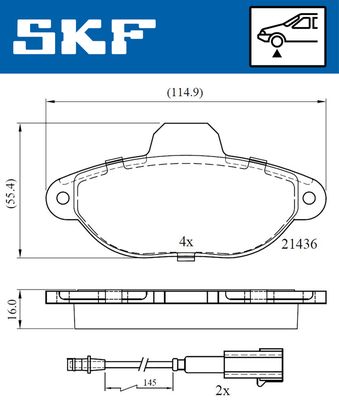 VKBP80299E SKF Комплект тормозных колодок, дисковый тормоз