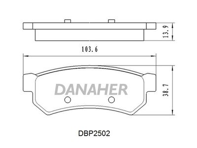 DBP2502 DANAHER Комплект тормозных колодок, дисковый тормоз