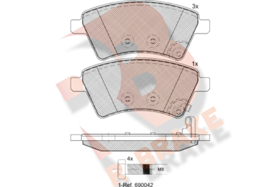 RB1758700 R BRAKE Комплект тормозных колодок, дисковый тормоз