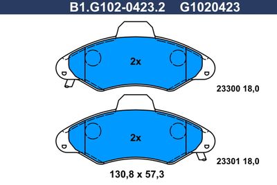 B1G10204232 GALFER Комплект тормозных колодок, дисковый тормоз