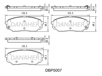 DBP5007 DANAHER Комплект тормозных колодок, дисковый тормоз