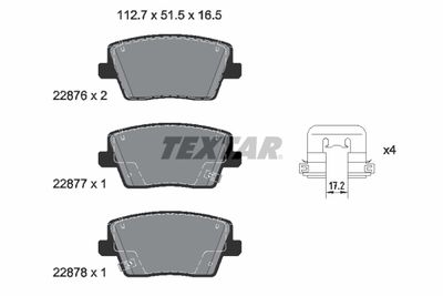 2287601 TEXTAR Комплект тормозных колодок, дисковый тормоз