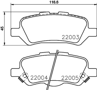 8DB355036951 HELLA Комплект тормозных колодок, дисковый тормоз