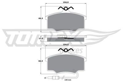 TX10581 TOMEX Brakes Комплект тормозных колодок, дисковый тормоз