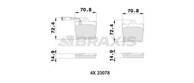 AB0361 BRAXIS Комплект тормозных колодок, дисковый тормоз