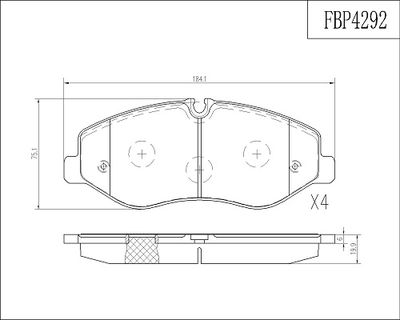 FBP4292 FI.BA Комплект тормозных колодок, дисковый тормоз