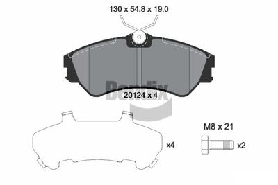 BPD1684 BENDIX Braking Комплект тормозных колодок, дисковый тормоз