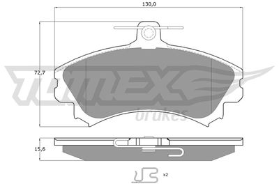 TX1152 TOMEX Brakes Комплект тормозных колодок, дисковый тормоз