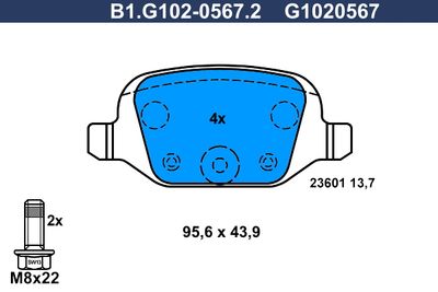 B1G10205672 GALFER Комплект тормозных колодок, дисковый тормоз