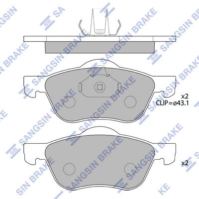 SP4182 Hi-Q Комплект тормозных колодок, дисковый тормоз