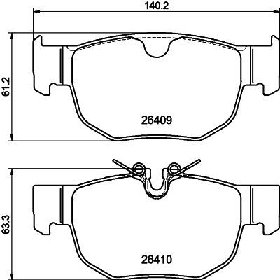 8DB355044381 HELLA PAGID Комплект тормозных колодок, дисковый тормоз