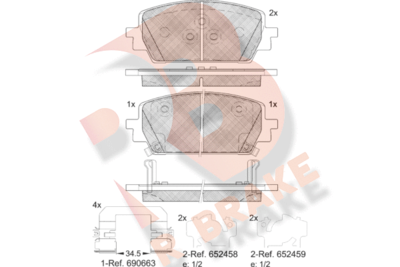 RB2428 R BRAKE Комплект тормозных колодок, дисковый тормоз