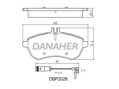 DBP2028 DANAHER Комплект тормозных колодок, дисковый тормоз