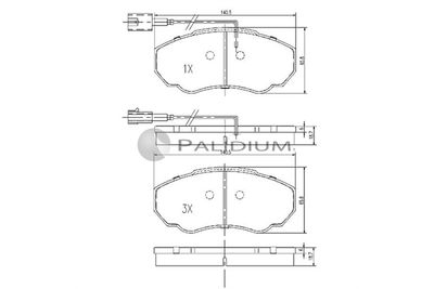 P11066 ASHUKI by Palidium Комплект тормозных колодок, дисковый тормоз