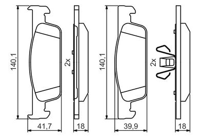 0986495462 BOSCH Комплект тормозных колодок, дисковый тормоз