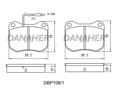 DBP1081 DANAHER Комплект тормозных колодок, дисковый тормоз