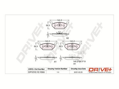 DP1010101066 Dr!ve+ Комплект тормозных колодок, дисковый тормоз