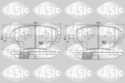 6216082 SASIC Комплект тормозных колодок, дисковый тормоз