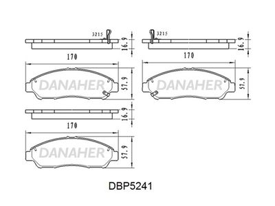 DBP5241 DANAHER Комплект тормозных колодок, дисковый тормоз