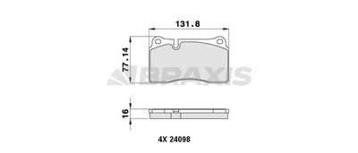 AA0205 BRAXIS Комплект тормозных колодок, дисковый тормоз