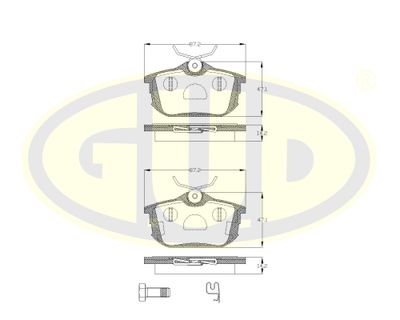 GBP060512 G.U.D. Комплект тормозных колодок, дисковый тормоз