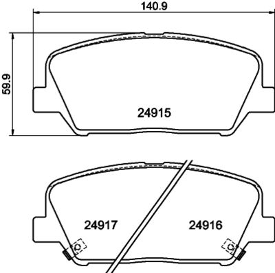 8DB355028781 HELLA Комплект тормозных колодок, дисковый тормоз