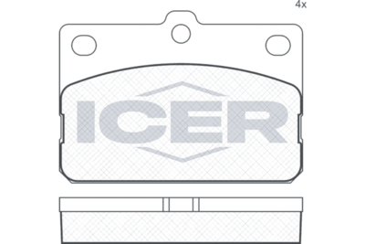180185 ICER Комплект тормозных колодок, дисковый тормоз