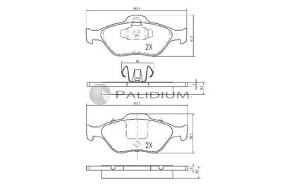 P11080 ASHUKI by Palidium Комплект тормозных колодок, дисковый тормоз