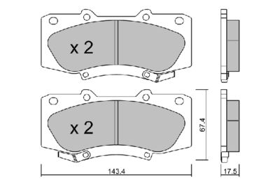 BPTO1012 AISIN Комплект тормозных колодок, дисковый тормоз