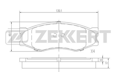 BS2526 ZEKKERT Комплект тормозных колодок, дисковый тормоз