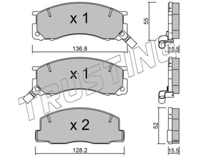 2900 TRUSTING Комплект тормозных колодок, дисковый тормоз