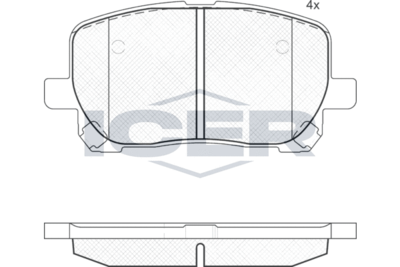 181820 ICER Комплект тормозных колодок, дисковый тормоз