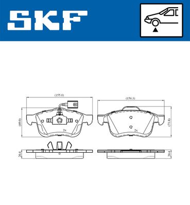 VKBP80476E SKF Комплект тормозных колодок, дисковый тормоз