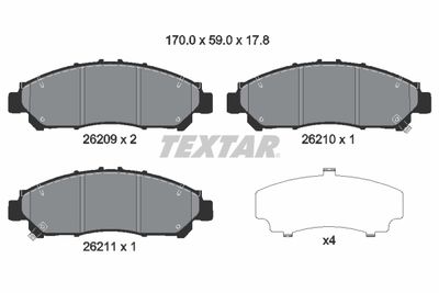 2620901 TEXTAR Комплект тормозных колодок, дисковый тормоз