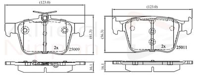 ADB02157 COMLINE Комплект тормозных колодок, дисковый тормоз