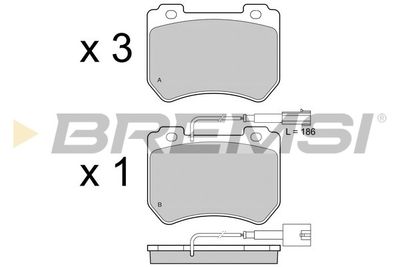BP3412 BREMSI Комплект тормозных колодок, дисковый тормоз