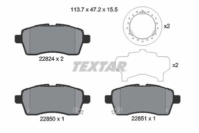 2282401 TEXTAR Комплект тормозных колодок, дисковый тормоз