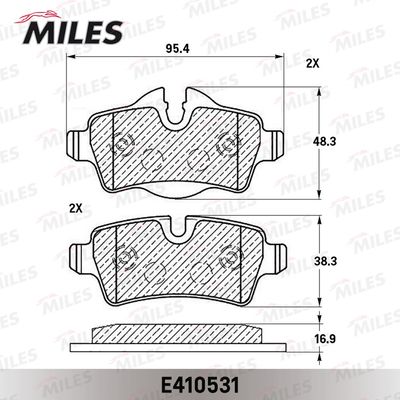 E410531 MILES Комплект тормозных колодок, дисковый тормоз